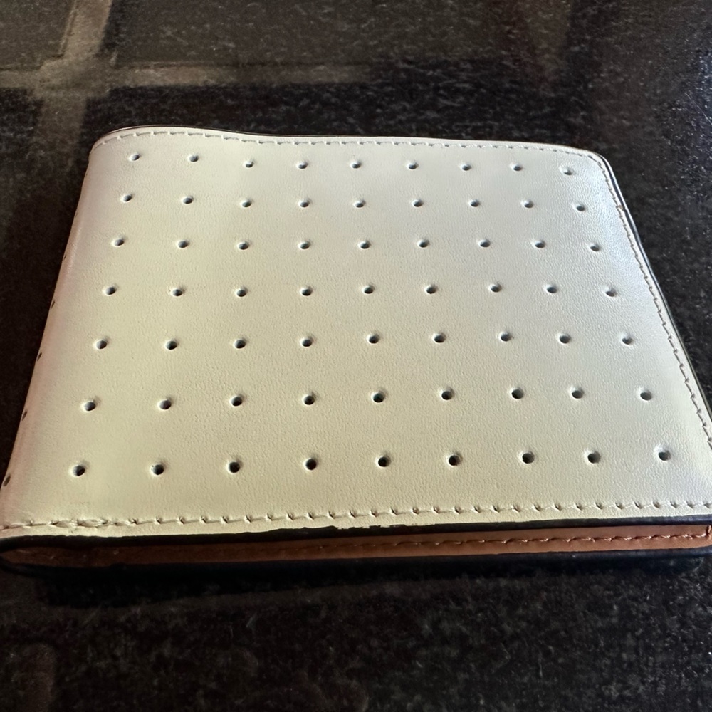 Men’s J.Fold Wallet, new, dusty white/cream leather